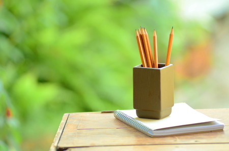 pencil and bookの写真素材