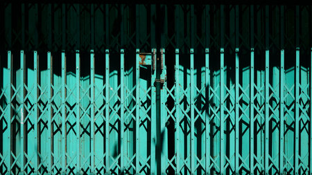 Steel door in Thailand countryside .The retro background in Thailandの写真素材