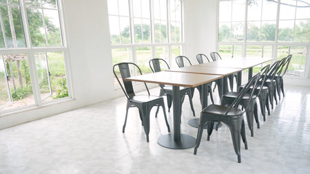 Interior banquet hall.Chairs in   meeting room