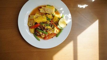 Thailand chilli  fruits salads on restaurant  .It popular food  in Thailand