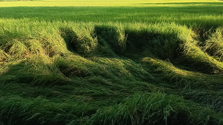 rices fields in the harvest season