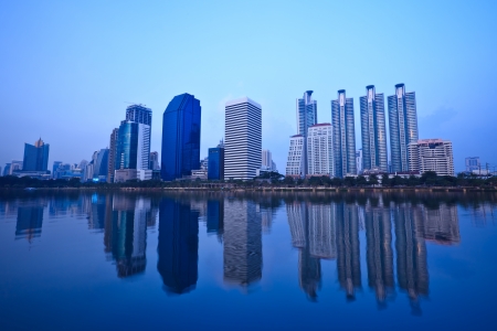 City downtown at nightの写真素材