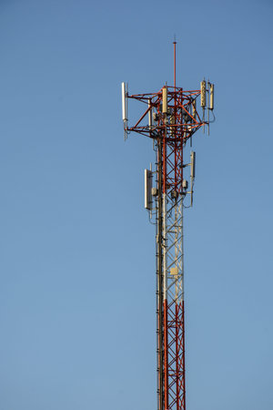 Communication Tower on blue sky