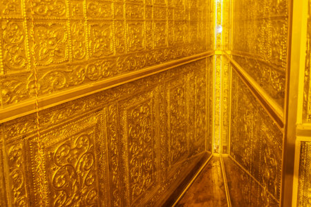 Golden room in Botataung Pagoda Yangon Myanmarの写真素材