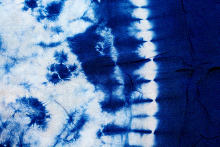 Blue tie dye abstract texture, Blue Tie Dye abstract pattern on fabric background.の写真素材
