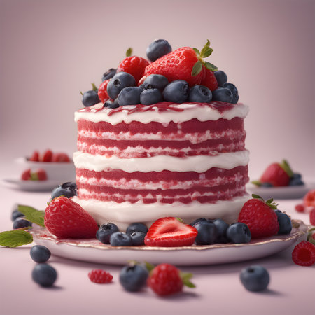 Red velvet cake on a wooden board, slice of cake, raspberry Red velvet cake on a wooden board, cake, devil cake, dessert, wedding, birthday party, delicious dessertの素材