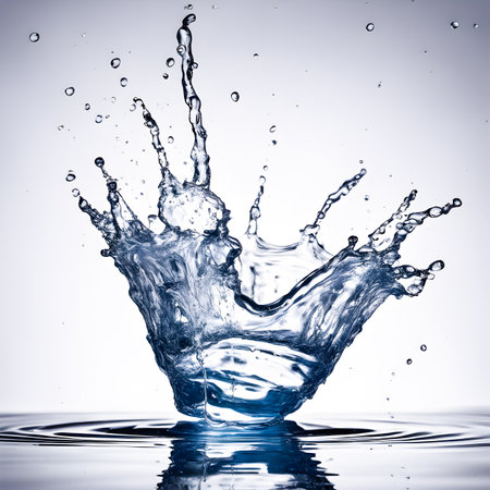splash effect of orange juice, high speed photography, on plain white backgroundの素材