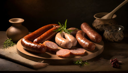 assorted fried chicken, food photography, dim lightingの素材
