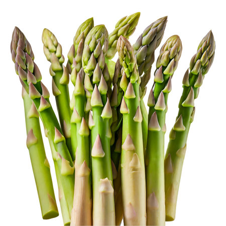 Fresh green asparagus isolated on white background.の素材
