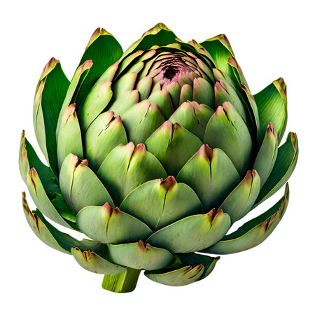 artichoke isolated on white background, high detail, no shadow, creative food conceptの素材