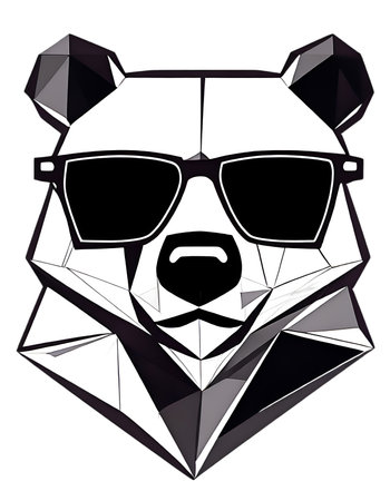bear wearing sunglasses in the white background,の素材