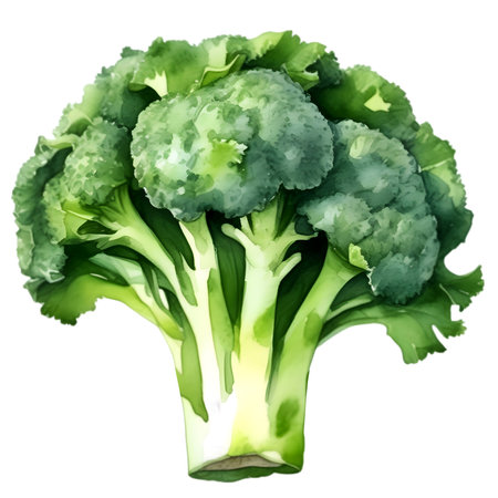 Isolated Broccoli on white background, high detailed close up, appetizing broccoli on white, gentle natural,の素材