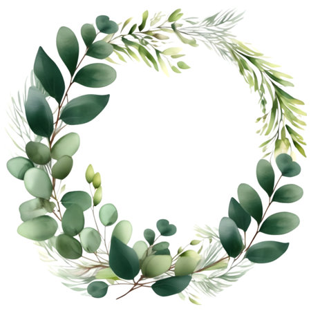 A bouquet of bright green leaves curled into circles. Suitable for making picture frames.の素材