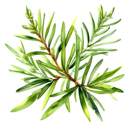 isolated green rosemary on white backgroundの素材
