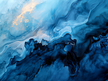 Beautiful abstraction of liquid paints in slow blending flowの素材