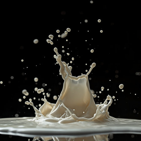 splash of milk on a white backgroundの素材
