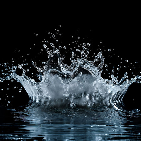 water splash on blackの素材