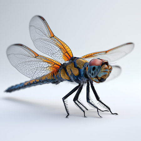 dragonfly on white backgroundの素材