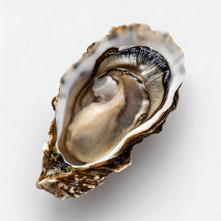 oysters on a white backgroundの素材
