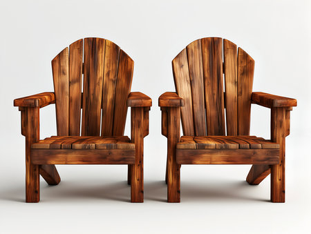 wooden chair isolated on whiteの素材