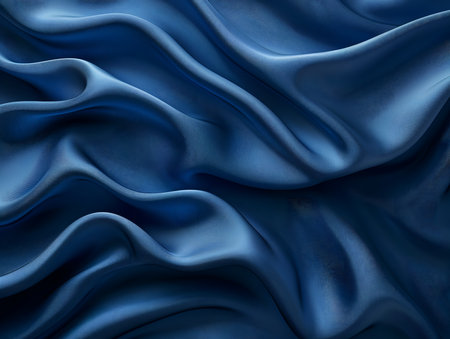 Blue satin fabric, red cloth for the background, texture flowing on wide backgroundの素材