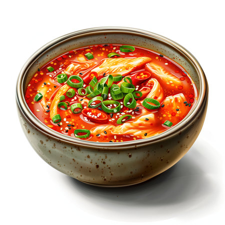 kimchi korean food on whiteの素材