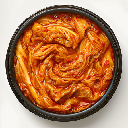 kimchi korean food on whiteの素材