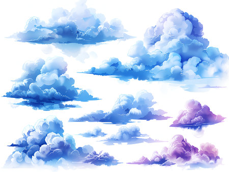 blue sky with cloudsの素材