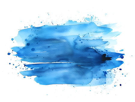 abstract watercolor blue paintingの素材