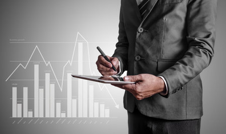 Businessman with tablet computerの写真素材