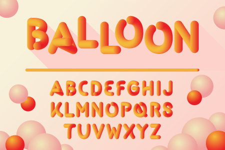 Color balloon alphabet set, vector illustrationのイラスト素材