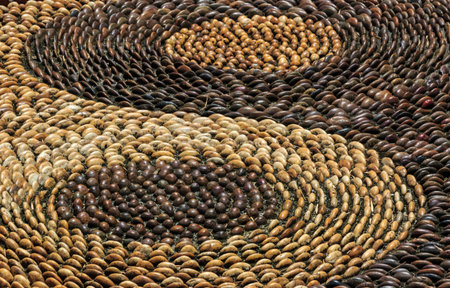 Footpath with pebbles for foot reflexology