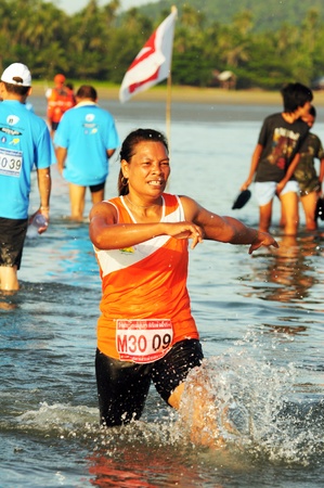 Chumphon Province, Langsuan District, Thailand, 22  Sunday July 2012 : Annual run through the sea to pithak island (Unseen Thailand) LangSuan Mini Marathon 8 th.のeditorial素材