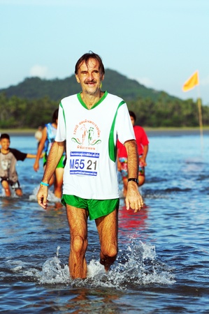Chumphon Province, Langsuan District, Thailand, 22  Sunday July 2012 : Annual run through the sea to pithak island (Unseen Thailand) LangSuan Mini Marathon 8 th.のeditorial素材