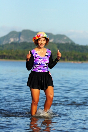 Chumphon Province, Langsuan District, Thailand, 22  Sunday July 2012 : Annual run through the sea to pithak island (Unseen Thailand) LangSuan Mini Marathon 8 th.のeditorial素材