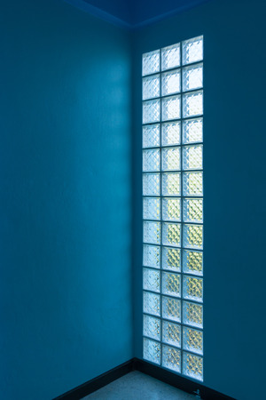 Pattern of glass block in wallの写真素材