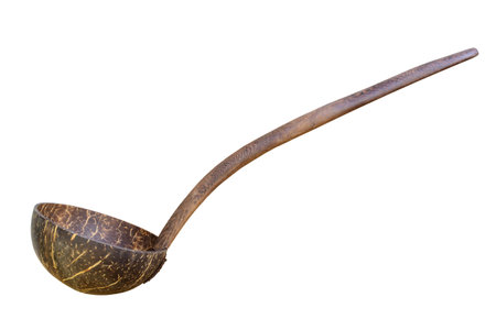 Dipper made from coconut shellの写真素材