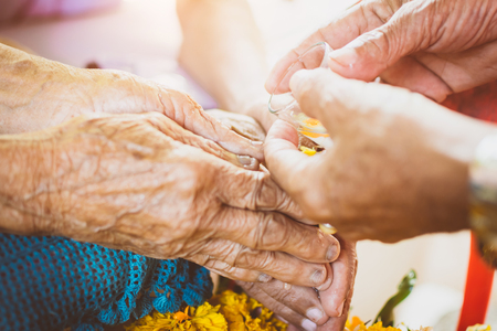 Thai songkran festival and color tone effectの写真素材