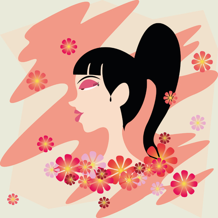women in frameのイラスト素材