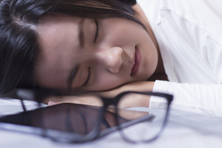 Woman take a napの写真素材