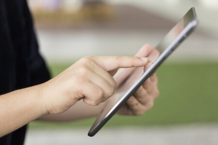 Woman use tabletの写真素材