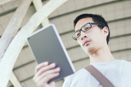 Man use tabletの写真素材