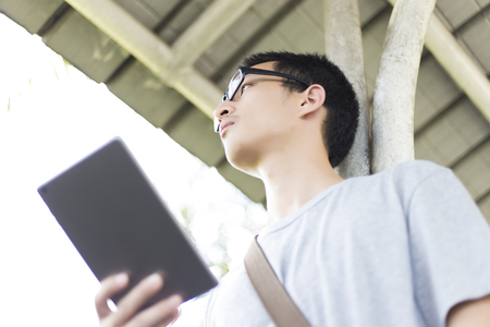 Man use tabletの写真素材