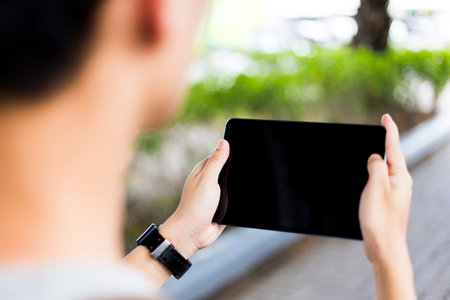 Man use tablet