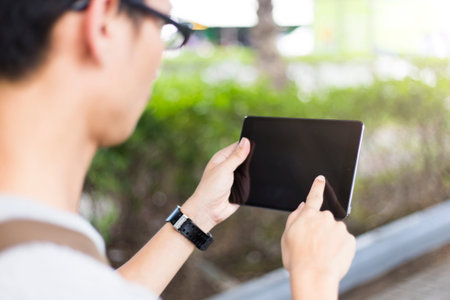 Man use tablet