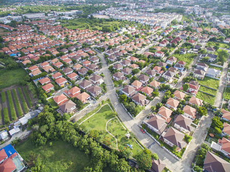 Aerial villageの写真素材