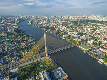 Rama Viii Bridge Aerial Shotの写真素材