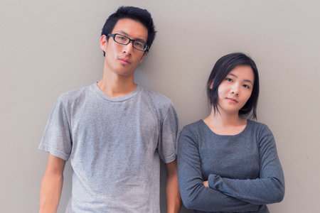 Angry couple not talkingの写真素材