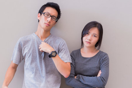 Angry couple not talking