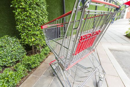 Emty Cart Outside the Storeの写真素材